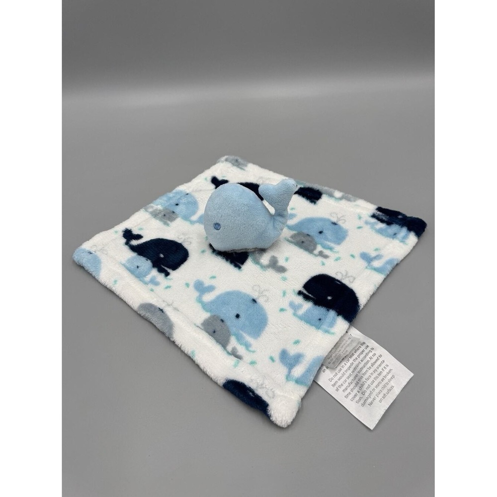 Cribmates Regent Baby Blue Whale Lovey Plush Security Blanket